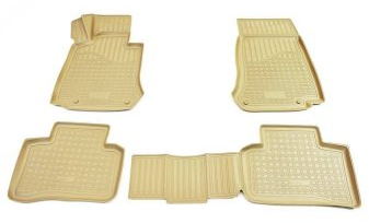 Covorase presuri cauciuc tip tavita Bej Bmw Seria 7 2001-2008 Scurt 