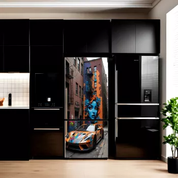 Folie imprimata color pentru decor Frigider dimensiune 200 x 90cm model AVX-FR01 