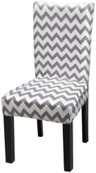 Husa universala pentru scaune clasice model WAVE culoare GRI + ALB 