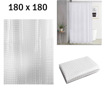 Perdea de dus semitransparenta din PEVA dimensiune 180 x 180 cm 