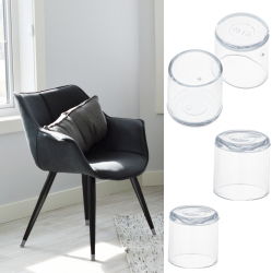 Set 4 buc. protectii anti-zgarieturi picioare scaun diametru 19mm culoare transparent 