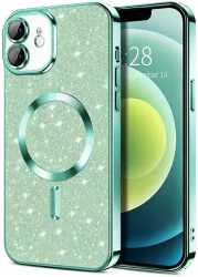 Husa pentru iPhone 12 - Techsuit Luxury Glitter MagSafe - Light Green 