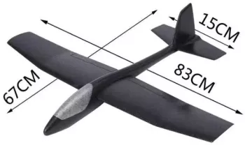 Avion Planor Flippy din Polistiren Lungime 84 cm Jucarie Recreativa Cascadorii Albastru 