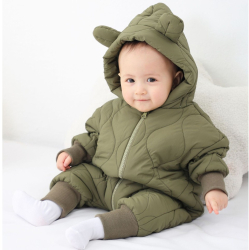 Combinezon de Iarna Bebelusi Flippy 73 cm Model cu Urechi Verde 