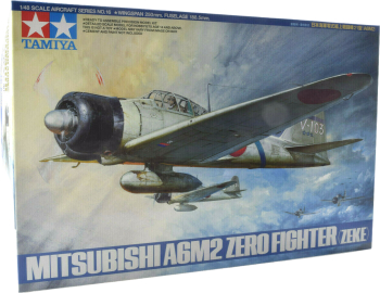 Kit de construit avion Mitsubishi A6M2 Zero Fighter ZEKE / Lungime 18.85 cm / Anvergura aripi 25cm / Scara 1 48 / 14+ 