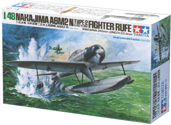 Kit de construit avion Nakajima A6M2N T2 Fighter Rufe/ Lungime 21 cm / Anvergura aripi 25 cm / Scara 1 48 / 14+ 