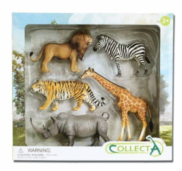Set de 5 figurine pictate manual animale din savana africana 