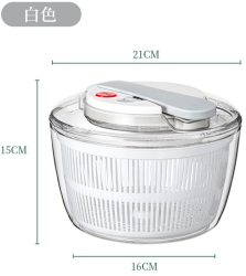 Uscator Manual pentru Salata si Verdeturi Flippy Plastic 16x15x21 cm Capacitate 3L Alb 