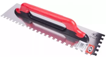 Gletiera inox Olejnik zimti 10x10 mm Super Profi 13x48 cm maner soft lung Rosu 