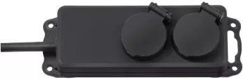 Prelungitor Brennenstuhl 2 prize cu capac IP44 2m Negru 