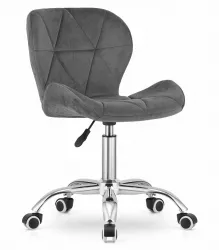 Scaun de birou Artool Avola rotativ catifea gri 46.5x55x86.5 cm