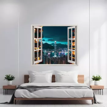 Folie imprimata color pentru decor perete locuinta dimensiune 125 x 110cm model VIEW TO HAVEN 07 