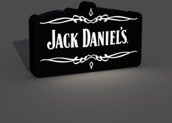 Caseta luminoasa 3D LED logo Jack Daniels alimentare 220V 