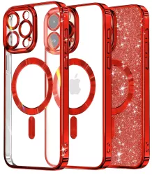 Husa pentru iPhone 13 Pro Max - Techsuit Luxury Glitter MagSafe - Red 