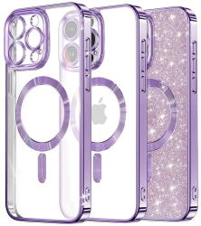 Husa pentru iPhone 13 Pro - Techsuit Luxury Glitter MagSafe - Light Purple 