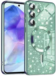 Husa pentru Samsung Galaxy A55 5G - Techsuit Luxury Glitter MagSafe - Light Green