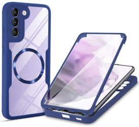 Husa pentru Samsung Galaxy S22 Plus 5G cu folie de protectie Marmalis ColorVerse 360 MagSafe Series Blue 