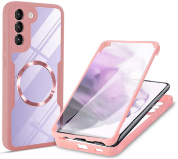 Husa pentru Samsung Galaxy S22 Plus 5G cu folie de protectie Marmalis ColorVerse 360 MagSafe Series Pink 