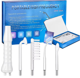 Aparat profesional cu tuburi de sticla pentru electroterapie cu lumina albastra de inalta frecventa &ndash ideal pentru indepartarea acneei 