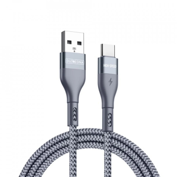 Cablu de Date Type-C Fast Charging 2.4A 12W 480Mbps 2m - Duzzona A8 - Grey 