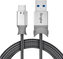 Cablu de Date USB la Type-C 20cm - Ringke - Gray 