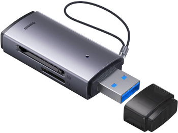 Card Reader USB to SD TF - Baseus Lite Series WKQX060013 - Grey 