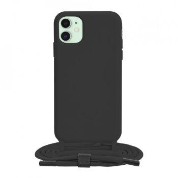 Husa pentru iPhone 11 - Techsuit Crossbody Lanyard - Black 