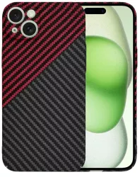 Husa pentru iPhone 15 Plus - Techsuit Carbonite FiberShell - Red Vortex 