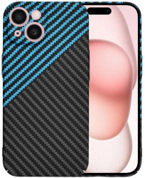 Husa pentru iPhone 15 - Techsuit Carbonite FiberShell - Blue Pulse 