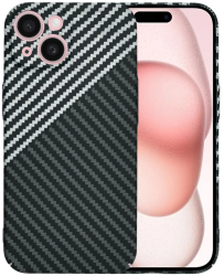 Husa pentru iPhone 15 - Techsuit Carbonite FiberShell - Stealth Gray 
