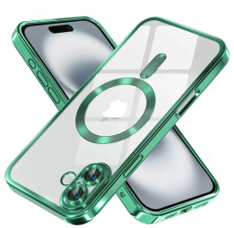 Husa pentru iPhone 16 Plus - Techsuit Luxury Crystal MagSafe - Light Green 
