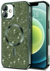 Husa pentru iPhone 16 Plus - Techsuit Luxury Glitter MagSafe - Deep Green 