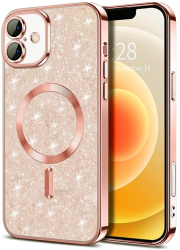 Husa pentru iPhone 16 Plus - Techsuit Luxury Glitter MagSafe - Rose Gold 