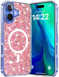 Husa pentru iPhone 16 Plus - Techsuit Sparkly Glitter MagSafe - Pink 