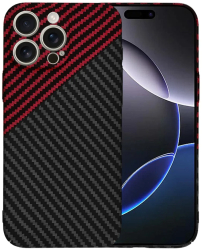 Husa pentru iPhone 16 Pro Max - Techsuit Carbonite FiberShell - Red Vortex 