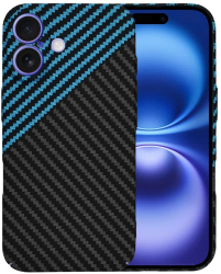 Husa pentru iPhone 16 - Techsuit Carbonite FiberShell - Blue Pulse 