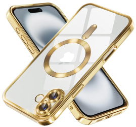 Husa pentru iPhone 16 - Techsuit Luxury Crystal MagSafe - Gold 