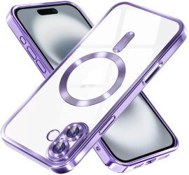 Husa pentru iPhone 16 - Techsuit Luxury Crystal MagSafe - Light Purple 