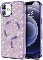 Husa pentru iPhone 16 - Techsuit Luxury Glitter MagSafe - Light Purple 