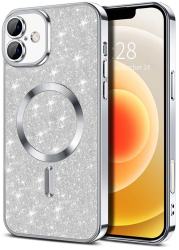 Husa pentru iPhone 16 - Techsuit Luxury Glitter MagSafe - Silver 