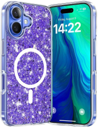 Husa pentru iPhone 16 - Techsuit Sparkly Glitter MagSafe - Purple 