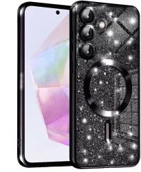 Husa pentru Samsung Galaxy A35 5G - Techsuit Luxury Glitter MagSafe - Black 