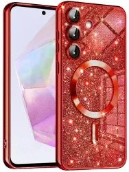 Husa pentru Samsung Galaxy A35 5G - Techsuit Luxury Glitter MagSafe - Red 