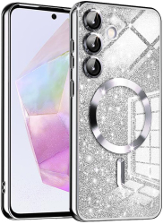 Husa pentru Samsung Galaxy A35 5G - Techsuit Luxury Glitter MagSafe - Silver 