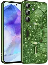 Husa pentru Samsung Galaxy A55 5G - Techsuit Luxury Glitter MagSafe - Deep Green 