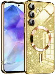 Husa pentru Samsung Galaxy A55 5G - Techsuit Luxury Glitter MagSafe - Gold 