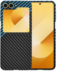 Husa pentru Samsung Galaxy Z Flip6 - Techsuit Carbonite FiberShell - Blue Pulse 