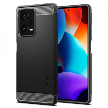 Husa pentru Xiaomi Redmi Note 12 Pro+ - Spigen Rugged Armor - Black 