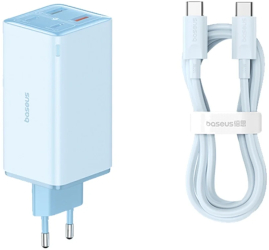 Incarcator 2x USB 2x Type-C 100W + Cablu Type-C 100W 20V 5A 1m - Baseus GaN6 Pro P10162705312-00 - Blue 