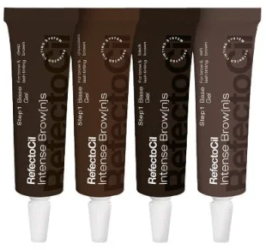 Kit de colorare pentru gene si sprancene Refectocil Intense Browns Essential Set 